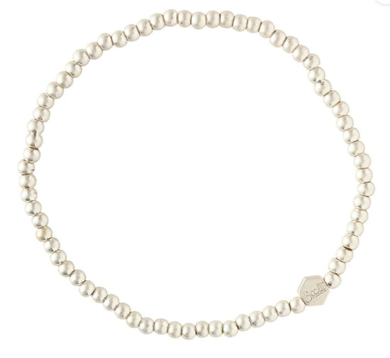Mini Metal Stacking Bracelet - Ball Beads - Silver