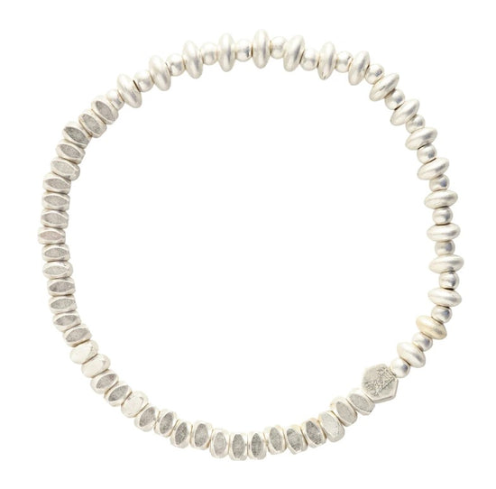 Mini Stacking Bracelet - Mixed Silver