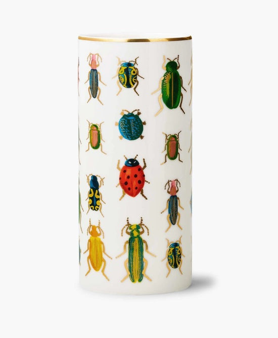 Load image into Gallery viewer, Beetles &amp;amp; Bugs Porcelain Vase
