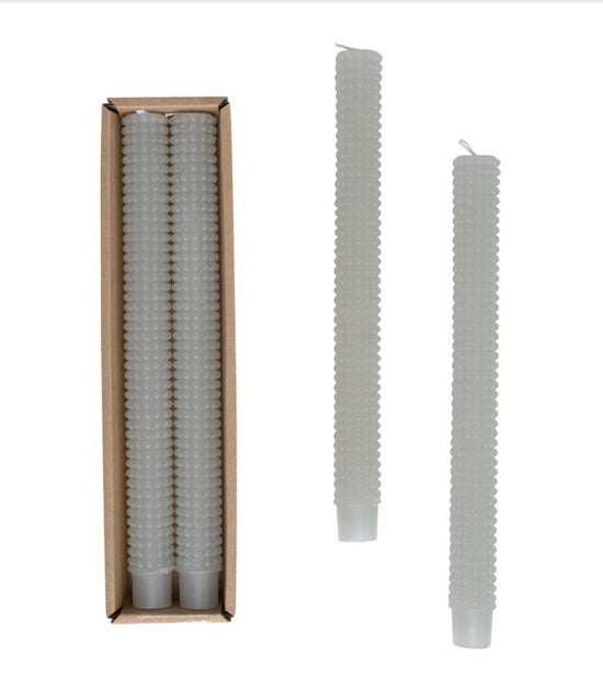 Load image into Gallery viewer, Hobnail Taper Candles - Dove Grey
