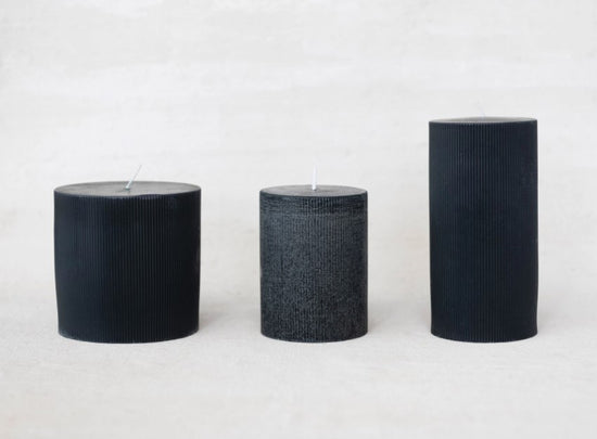 Pleated Pillar Candle - 4 inch