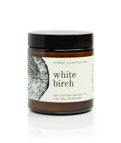 Small White Birch Candle Jar - 4 oz.