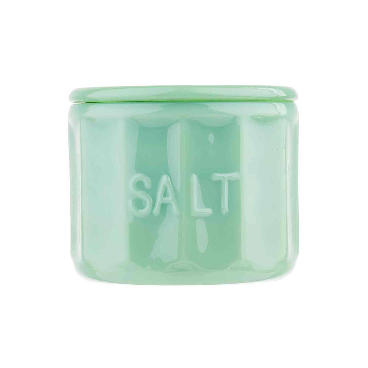 Jadeite Glass Collection Salt Cellar With Lid