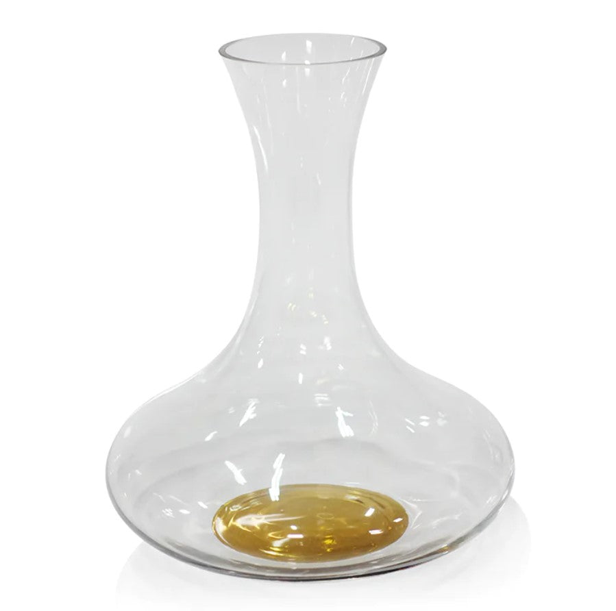 Brunello Wine Decanter with Gold Base
