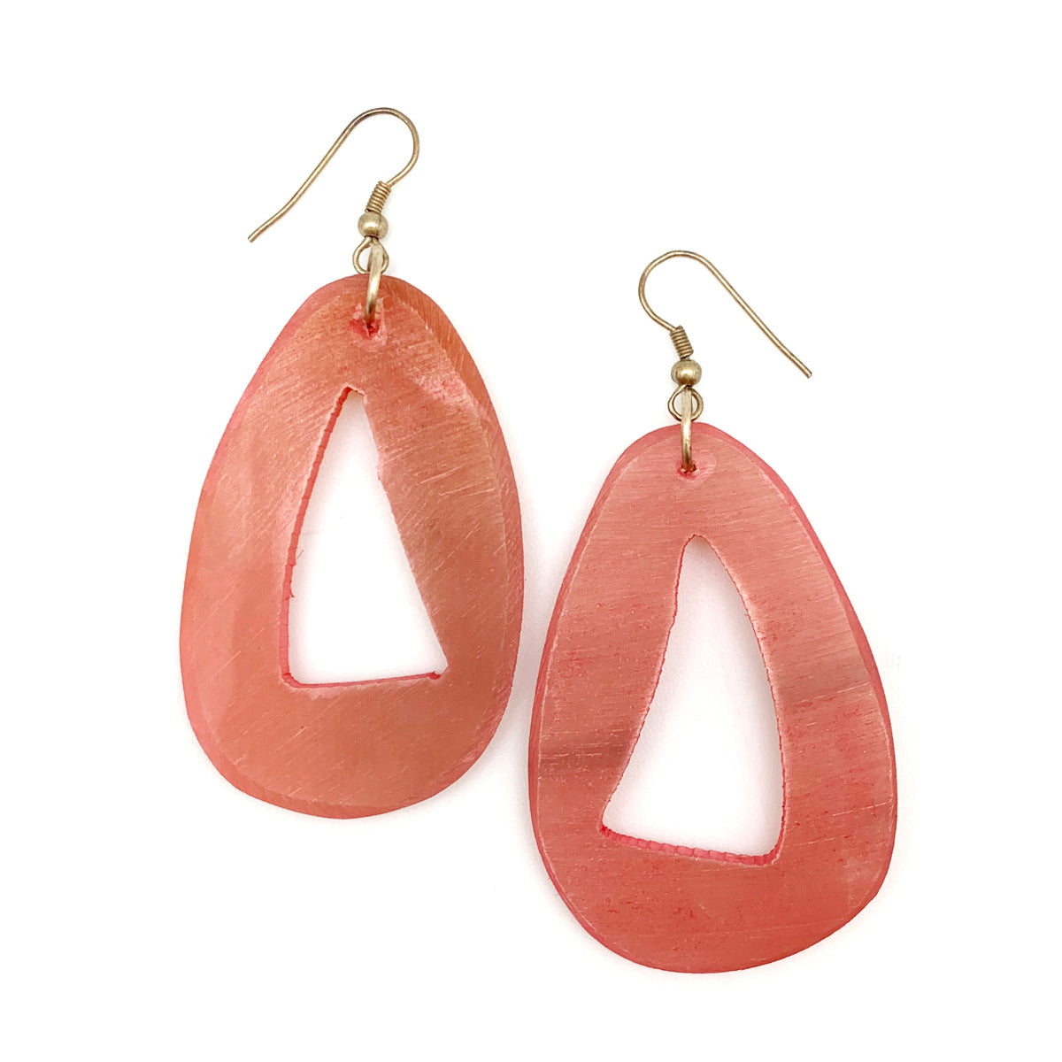 Omala Teardrop Triangle Earrings - Pink