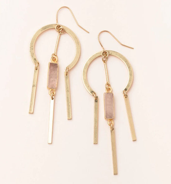Scout Dream Stone Earrings - Rose Quartz/Gold