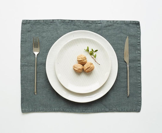 Load image into Gallery viewer, Forest Green Linen Placemat
