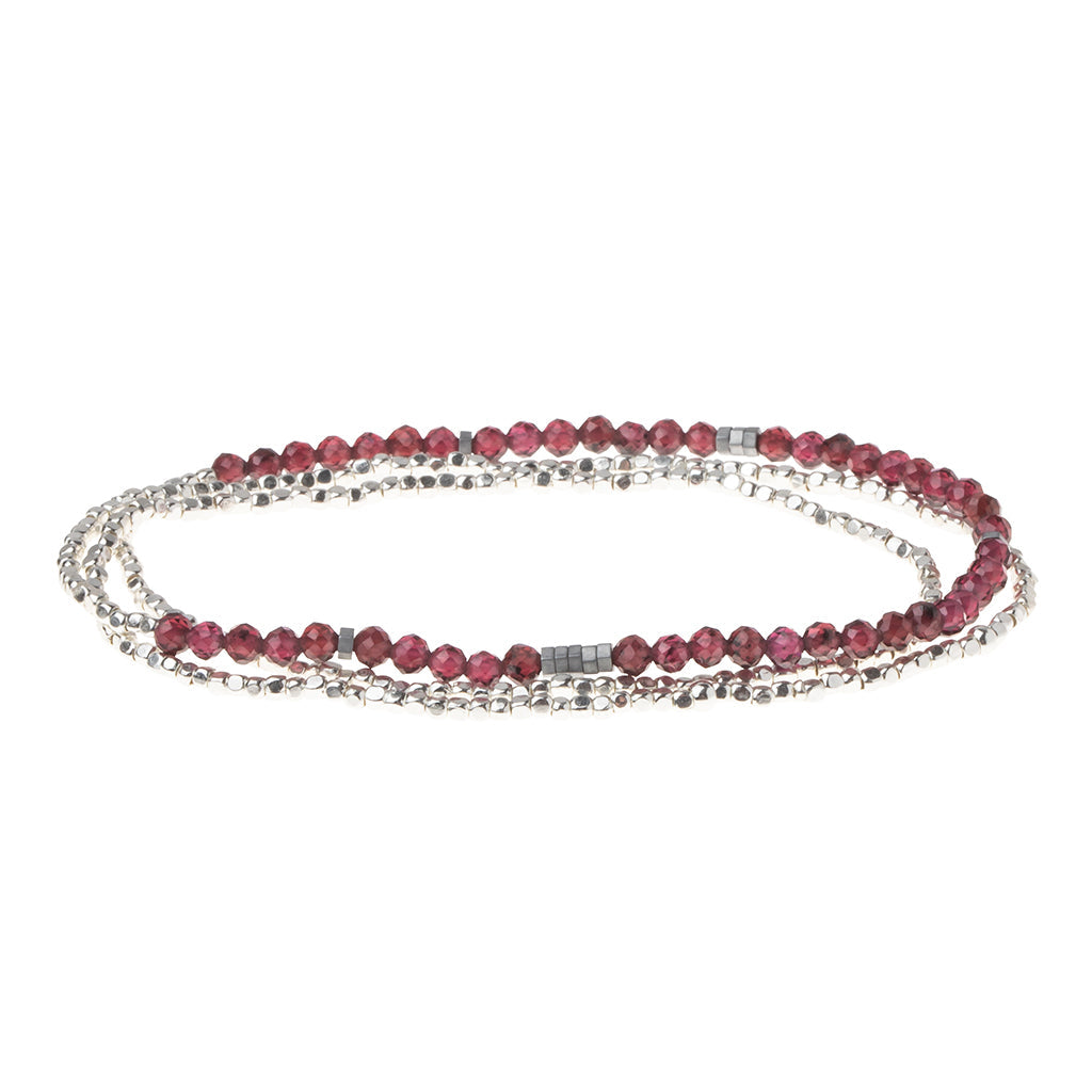 Load image into Gallery viewer, Scout Delicate Wrap - Garnet/Silver
