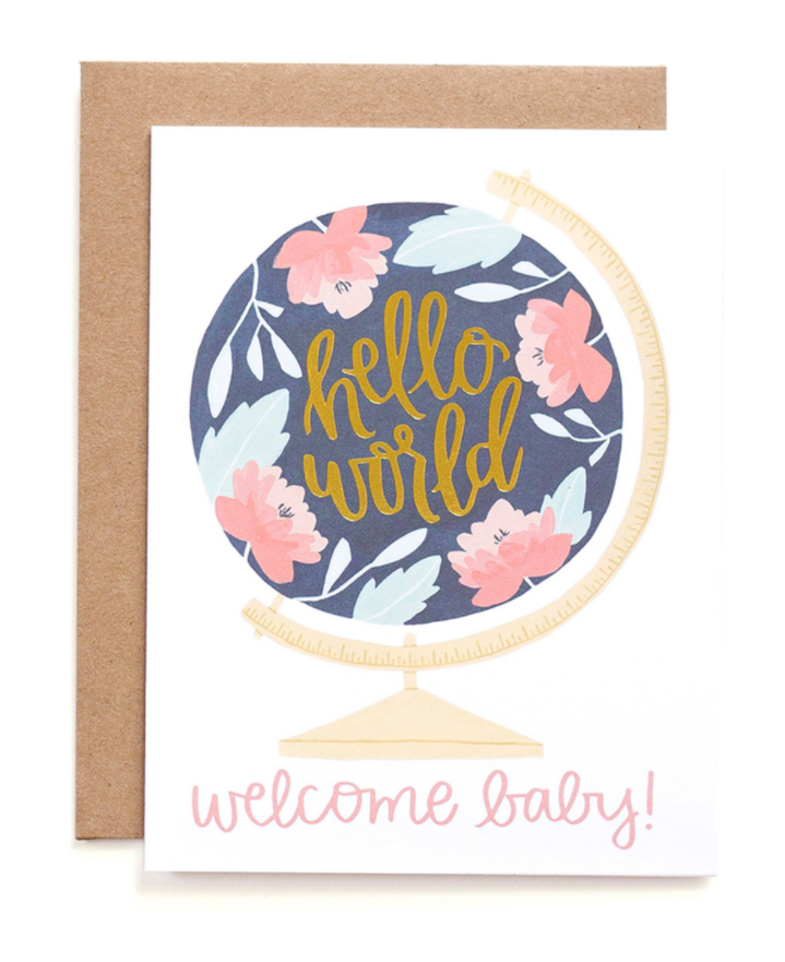 Load image into Gallery viewer, &amp;quot;Hello World&amp;quot; Baby Card
