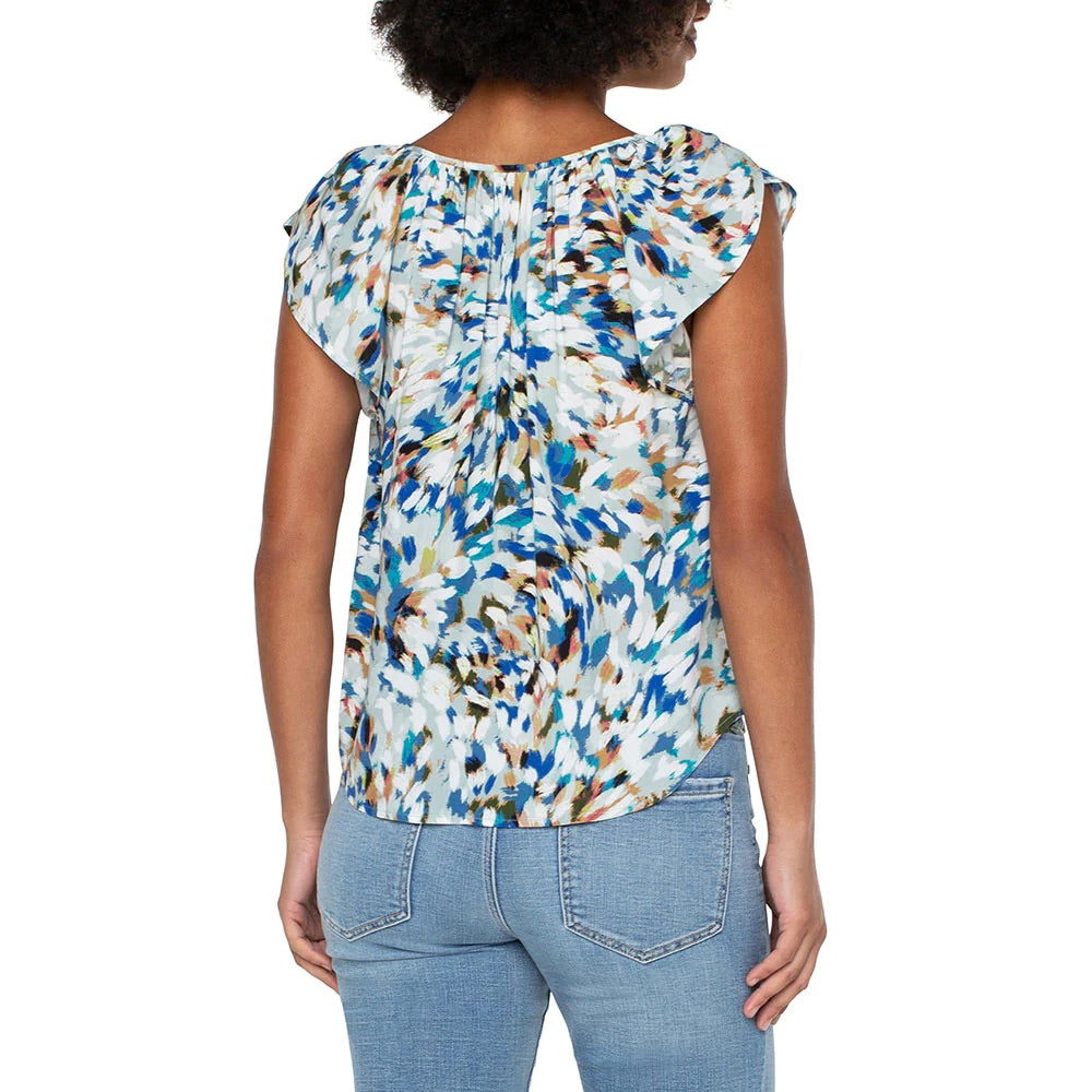 Load image into Gallery viewer, Petal Sleeve Top with Neck Tie
