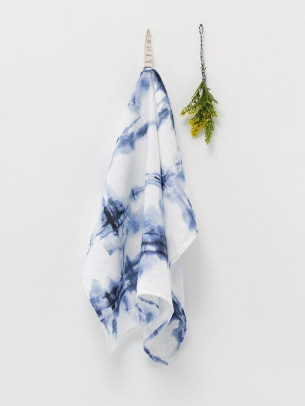 Linen Kitchen Towel - Tie Dye Pattern