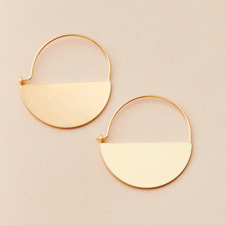 Lunar Hoop Earrings - Gold