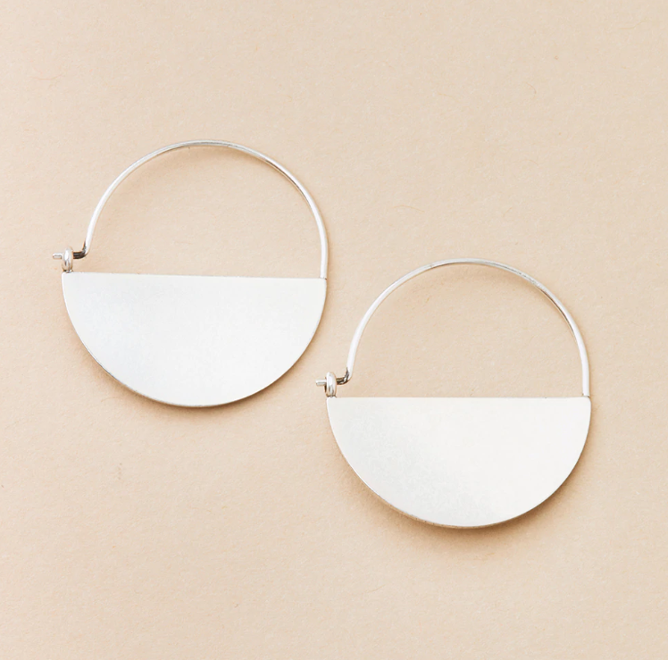 Lunar Hoop Earrings - Silver