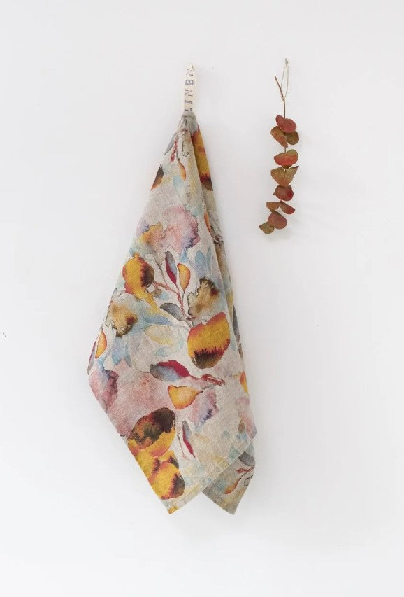 Orange Flow on Natural Kitchen Towel
