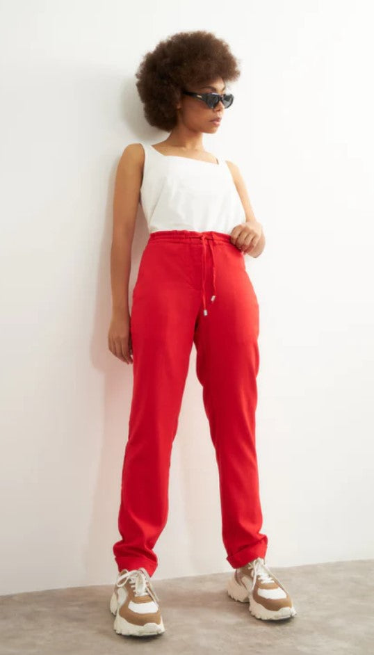 Load image into Gallery viewer, Linen-Blend Tie Waist Pants
