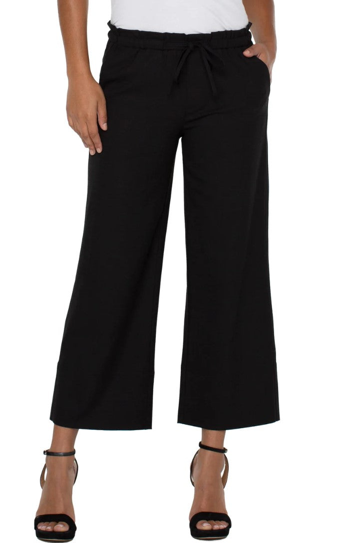 Load image into Gallery viewer, Wide Leg Pants with Elastic Waist - Black
