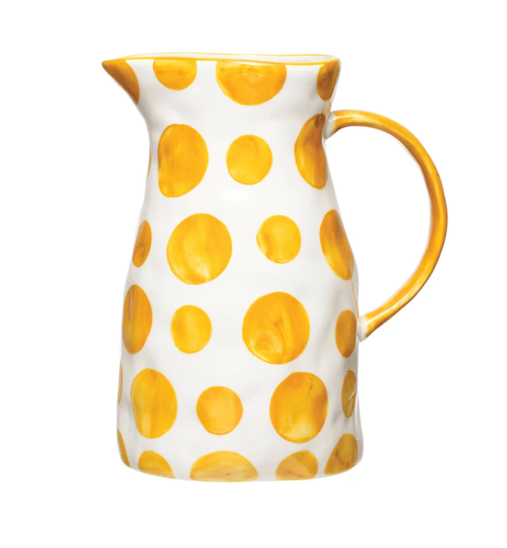 Stoneware Pitcher with Dots