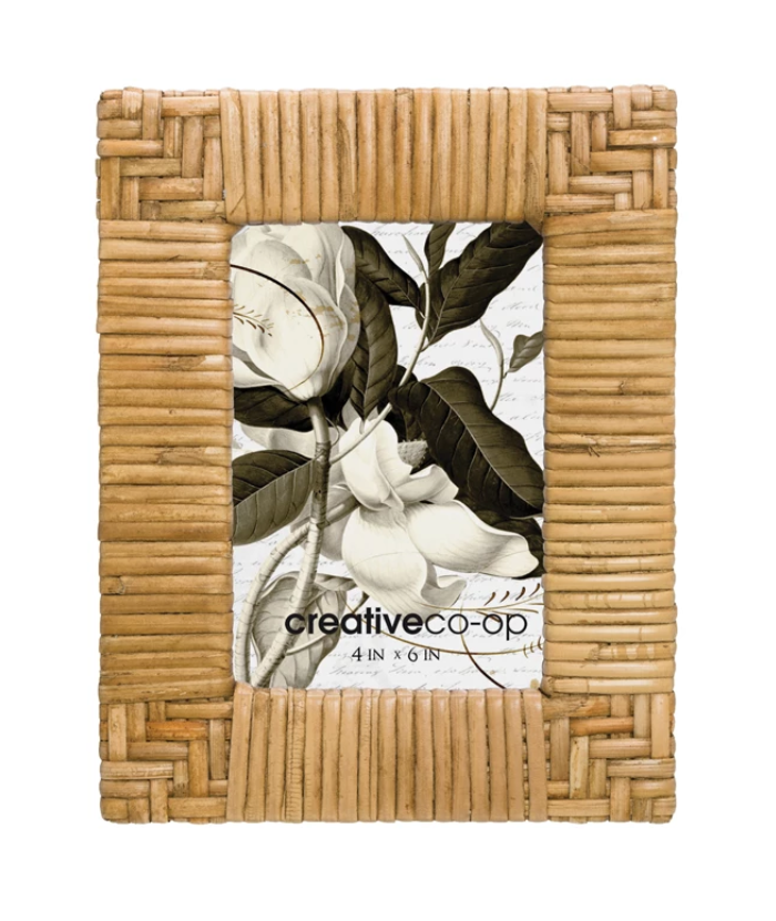 Custom Rattan Frames Creative Co-op Rattan Picture Frame – Bailey Road