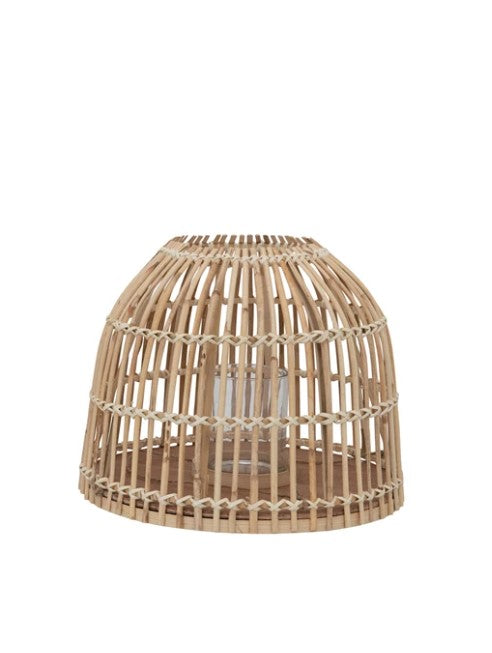 Bamboo Lantern with Glass Candle Insert - Small