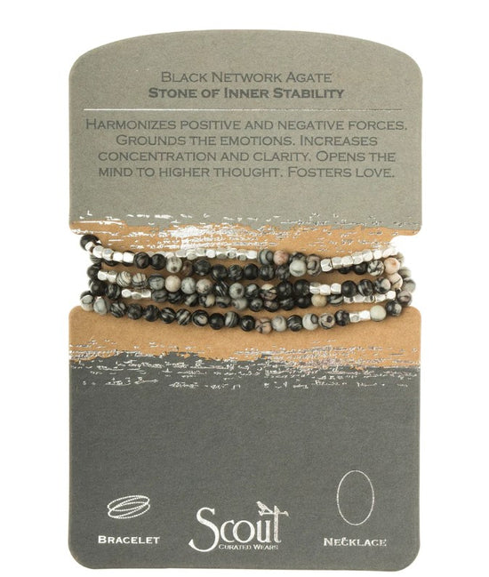 Load image into Gallery viewer, Black Network Agate Scout Wrap
