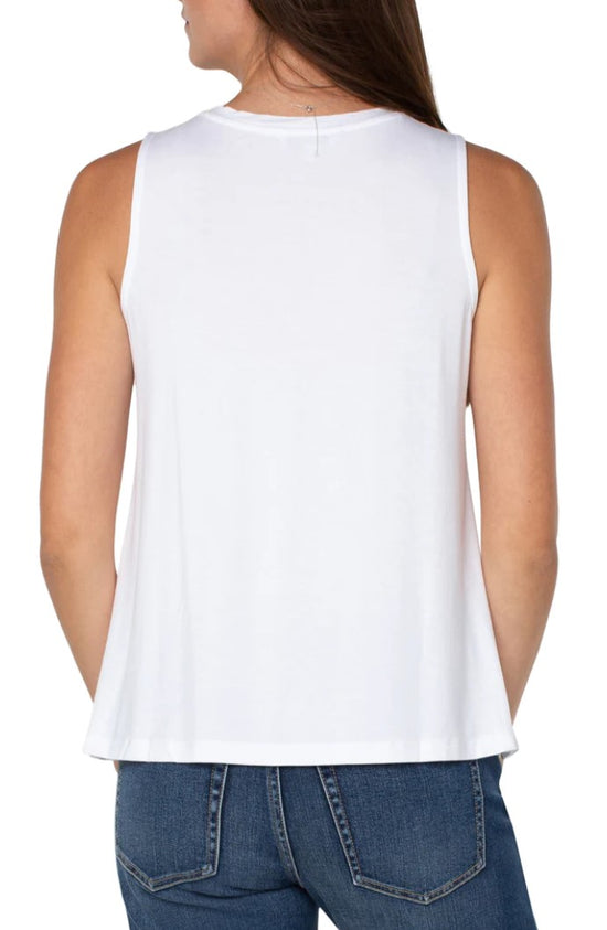 Load image into Gallery viewer, Sleeveless Scoop Neck Tank - White
