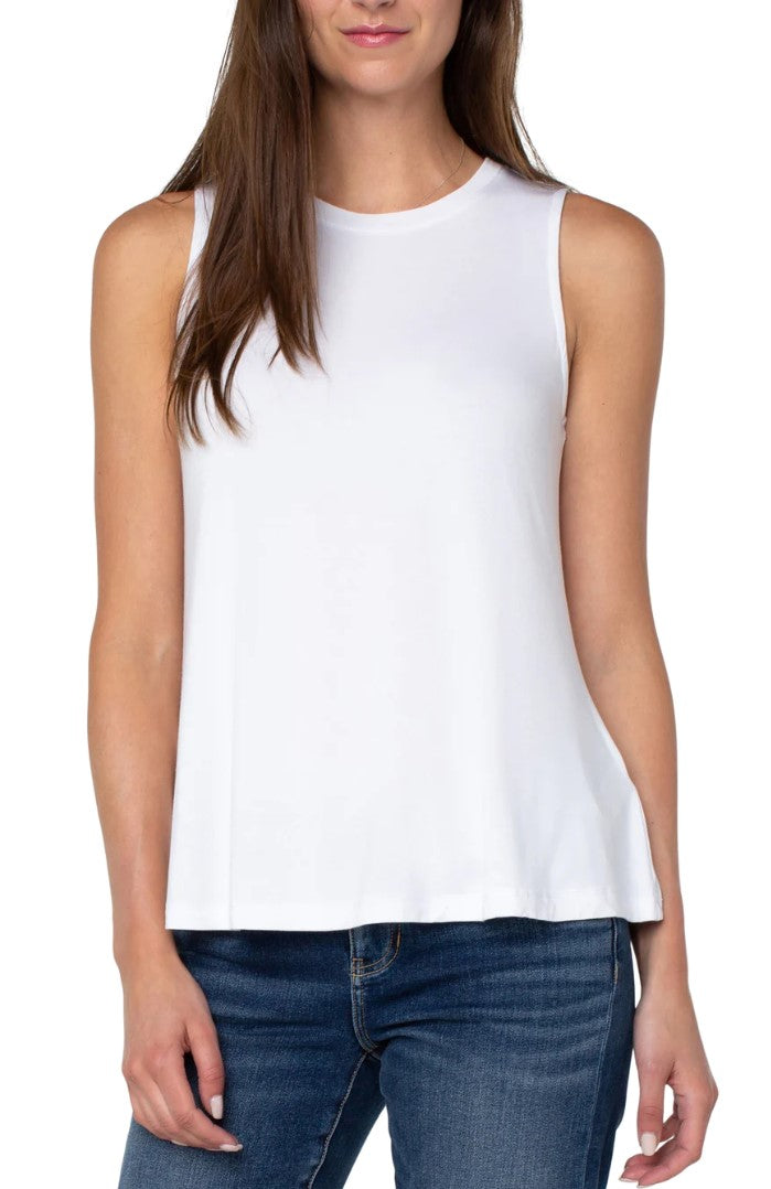 Load image into Gallery viewer, Sleeveless Scoop Neck Tank - White
