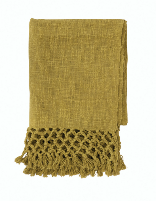 Load image into Gallery viewer, Cotton Throw with Fringe
