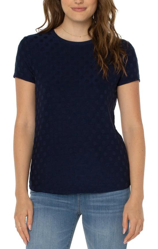 Load image into Gallery viewer, Slim Fit Polka Dot Crew Neck Tee - Night Sky
