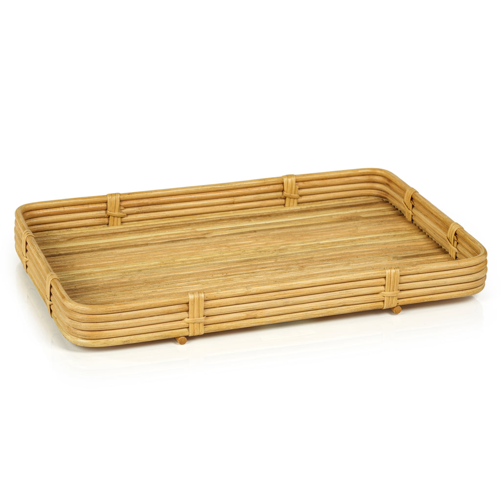 Load image into Gallery viewer, Avalon Rattan Serving Tray
