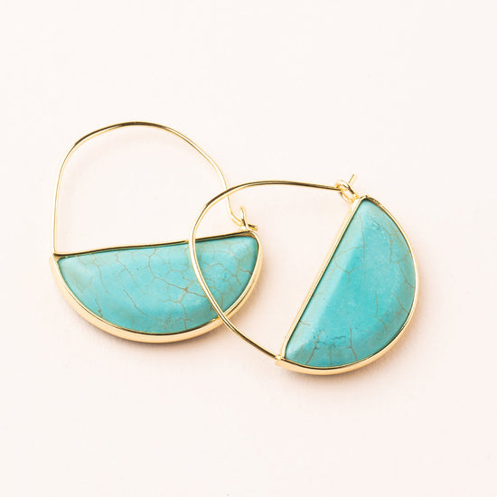 Turquoise & Gold Prism Hoops