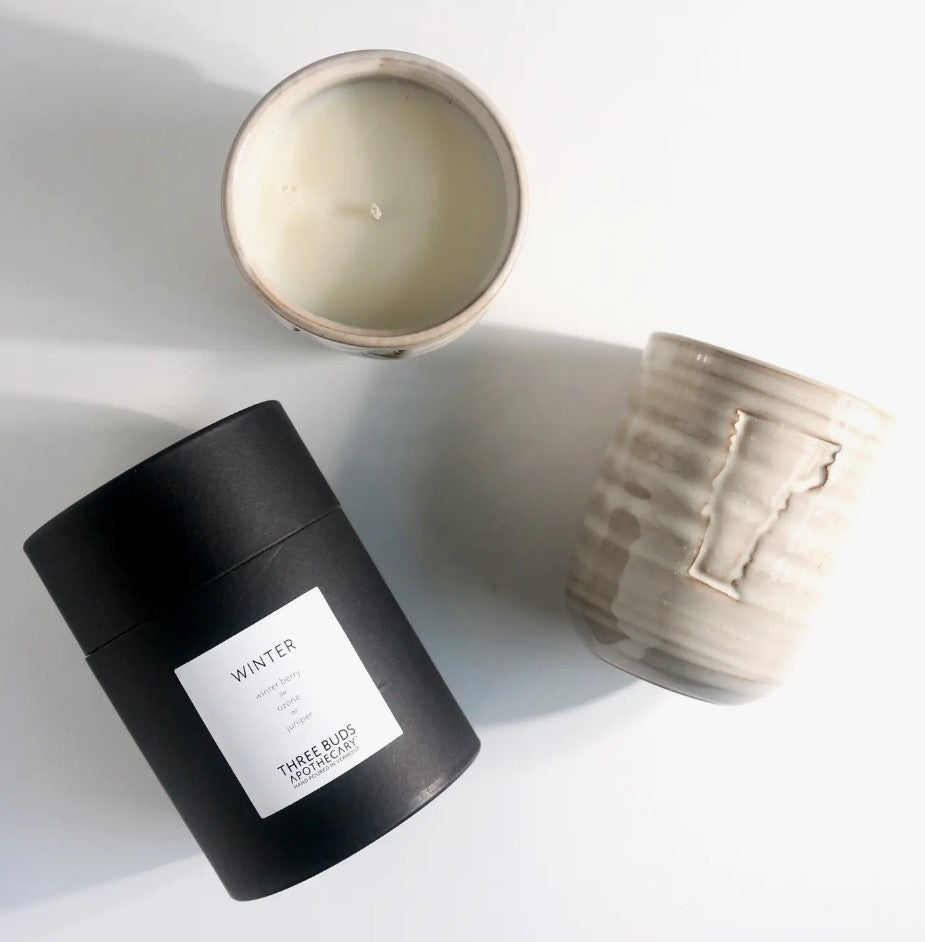 Winter Vermont Ceramic Soy Candle