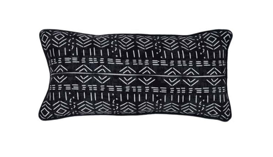Load image into Gallery viewer, Zulu Indoor/Outdoor Lumbar Throw Pillow - Black
